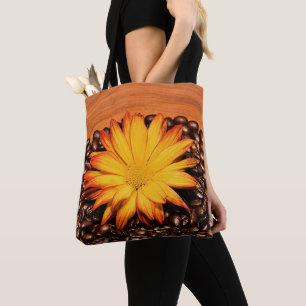Brown Coffee Boans, gelber Daisy Tasche