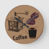 Brown Coffee Clock Runde Wanduhr (Vorderseite)
