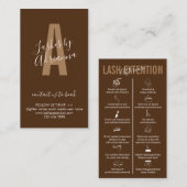 Brown Coffee Icon Makeup Lash Extension Aftercare Visitenkarte (Vorne/Hinten)