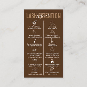 Brown Coffee Icon Makeup Lash Extension Aftercare Visitenkarte