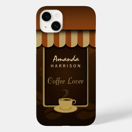 Brown Coffee Lover Cafe Shop Vordergrüne Markisen Case-Mate iPhone Hülle (Rückseite)