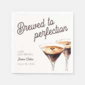 Brown Coffee Martini 30. Geburtstag Party Serviette (Vorderseite)