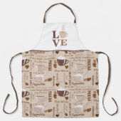 Brown Coffee Mocha Latte Liebe Muster Schürze (Vorderseite)