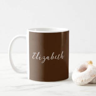 Brown Coffee Mugs Script Name Elegant Template Kaffeetasse