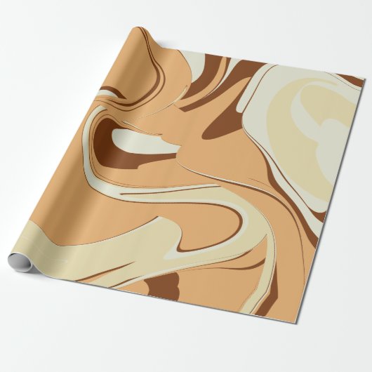 Brown Coffee Swirl Geschenkpapier (Ungerollt)