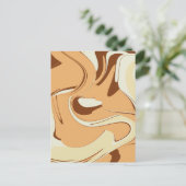 Brown Coffee Swirl Postkarte (Stehend Vorderseite)