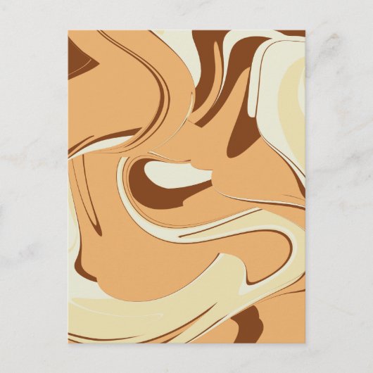 Brown Coffee Swirl Postkarte (Vorderseite)