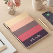Brown Color Blocked Striped Custom Notebook Notizblock
