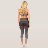 Brown Color Gradient with US Flag Capri Leggings (Rückseite)