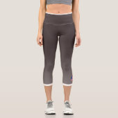 Brown Color Gradient with US Flag Capri Leggings (Vorderseite)