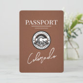 Brown Colorado Passport Save the Date (Stehend Vorderseite)
