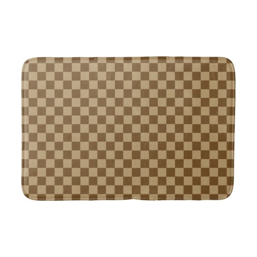 Brown Combination Classic Checkerboard by STaylor Badematte (Vorderseite)