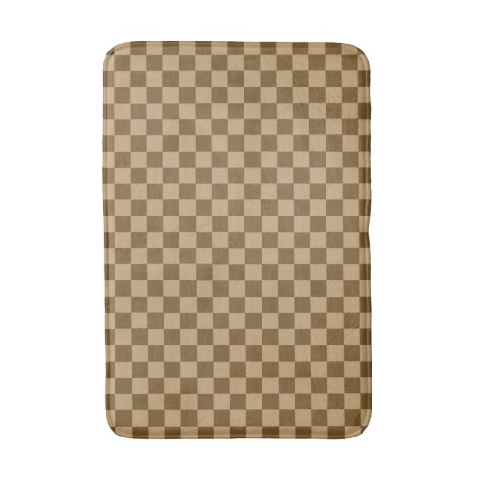 Brown Combination Classic Checkerboard by STaylor Badematte (Vorderseite Vertikal)