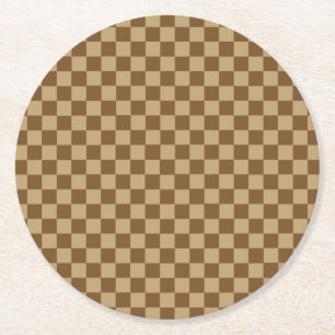 Brown Combination Classic Checkerboard von STaylor Runder Pappuntersetzer