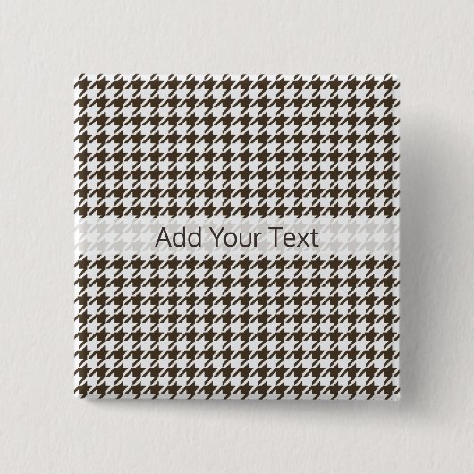 Brown Combination Hahnentrittmuster von Shirley Ta Button (Vorderseite)