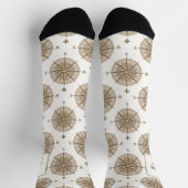 Brown Compass and Text Socken (Oben)