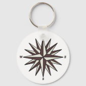 Brown Compass-Rose Schlüsselanhänger (Vorderseite)