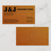 Brown Construction Business Card Visitenkarte (Vorne/Hinten)