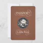 Brown Costa Rica Passport Save The Date (Vorderseite)