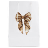 Brown Cottage Bow Bridal Shower Mittlere Geschenktüte (Rückseite)