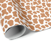 Brown Cow Print Birthday Geschenkpapier (Rolleneckpunkt)