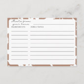 Brown Cow Print Farmhouse Rezeptkarten Begleitkarte (Vorderseite)