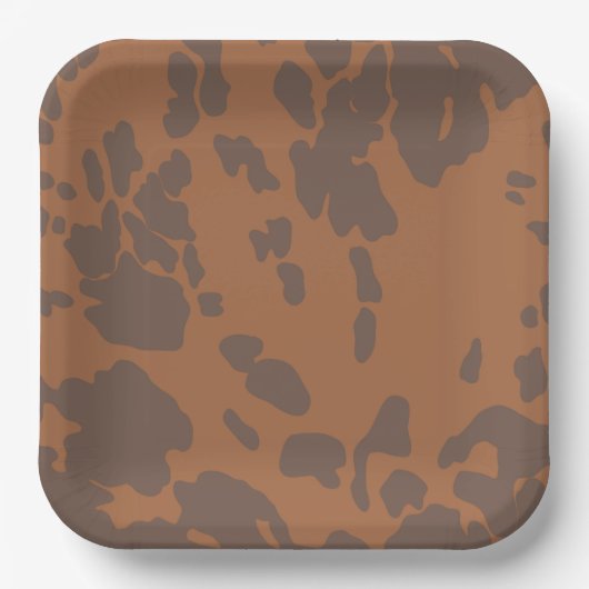 Brown Cow Print Paper Plates Pappteller (Vorderseite)