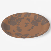 Brown Cow Print Paper Plates Pappteller (Schrägansicht)