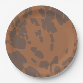 Brown Cow Print Paper Plates Pappteller