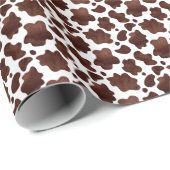 Brown Cow Print Wrapping Paper Geschenkpapier (Rolleneckpunkt)