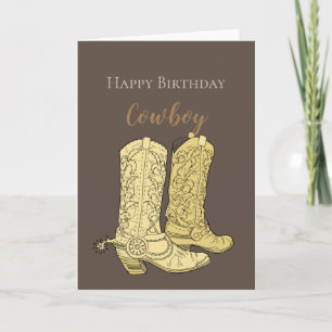 Brown Cowboy Boots Geburtstag Karte