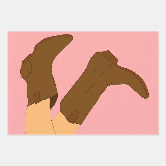 Brown Cowboy Boots Geschenkpapier Set (Vorderseite 2)