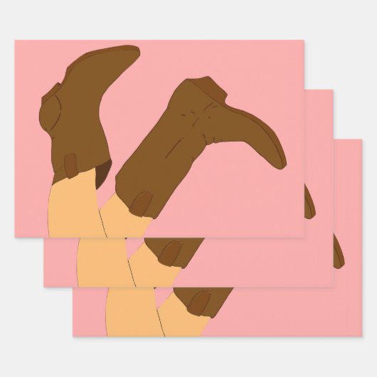 Brown Cowboy Boots Geschenkpapier Set (Set)