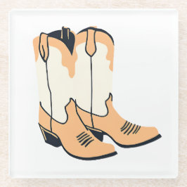 Brown Cowboy Boots Glasuntersetzer