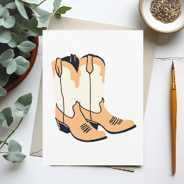 Brown Cowboy Boots Postkarte