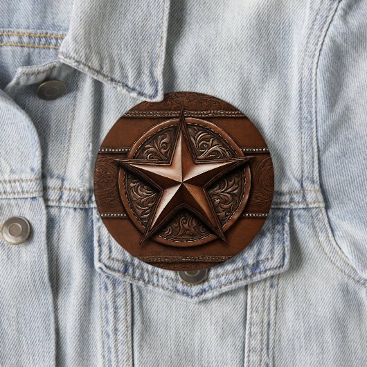 Brown Cowboy Rustikaler Western Land Texas Star Button (Beispiel)