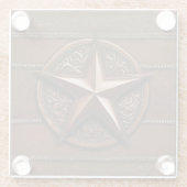 Brown Cowboy Rustikaler Western Land Texas Star Glasuntersetzer (Rückseite)