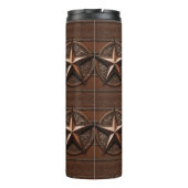 Brown Cowboy Rustikaler Western Land Texas Star Thermosbecher (Rückseite)