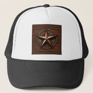 Brown Cowboy Rustikaler Western Land Texas Star Truckerkappe