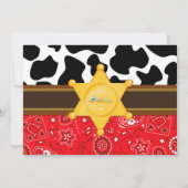 Brown Cowboy Western Old West Birthday Einladung (Rückseite)