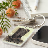 Brown-Cowboystiefel mit Spornen Schlüsselanhänger (Vorderseite rechts)