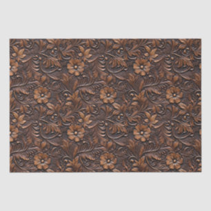 Brown Cowgirl Floral Seidenpapier