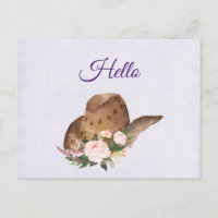 Brown Cowgirl Hat mit Pink Blume Hallo