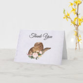 Brown Cowgirl Hut mit Pink Blume Danke Karte (Gelbe Blume)