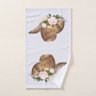 Brown Cowgirl Hut mit rosa Blume Badhandtuch Set