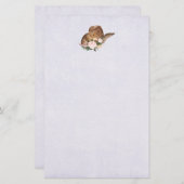 Brown Cowgirl Hut mit rosa Blume Briefpapier (Vorne/Hinten)