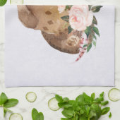 Brown Cowgirl Hut mit rosa Blume Geschirrtuch (Gefaltet)