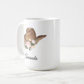 Brown Cowgirl Hut mit rosa Blume Kaffeetasse (Vorderseite Links)