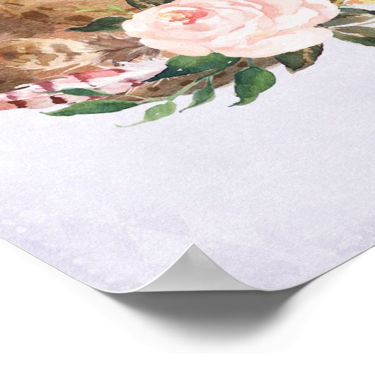 Brown Cowgirl Hut mit rosa Blume Poster (Ecke)