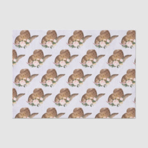 Brown Cowgirl Hut mit rosa Blume Seidenpapier